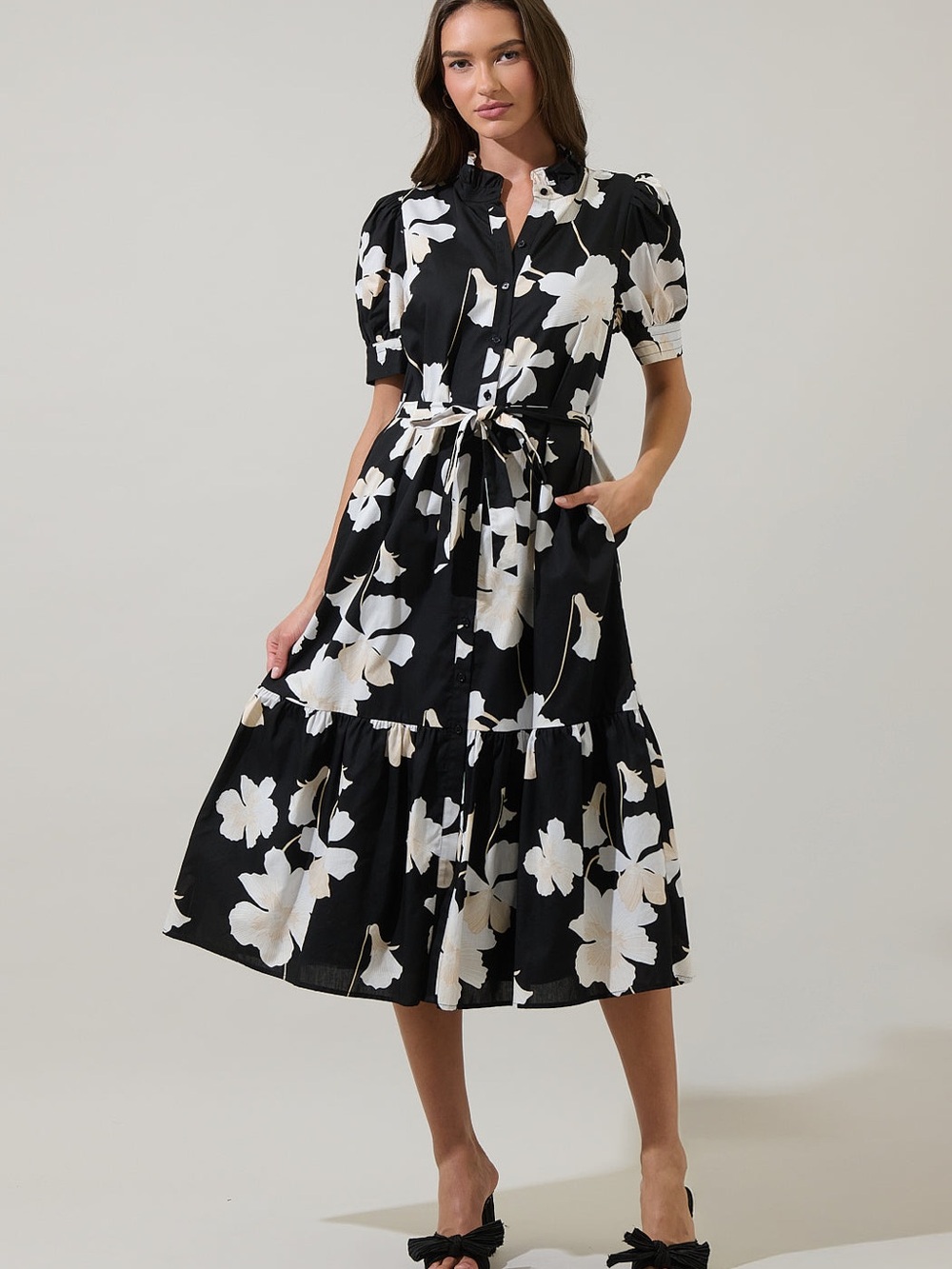 Medina Floral Giles Button Up Midi Dress